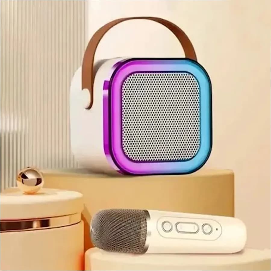 K12 Karaoke Machine Portable Bluetooth 5.3 PA Speaker With 1 Wireless Microphones Home Family Singing Children's Gifts by HRH Shopping